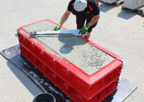 straightening the surface of concrete block