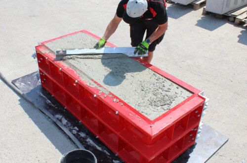 straightening the surface of concrete block