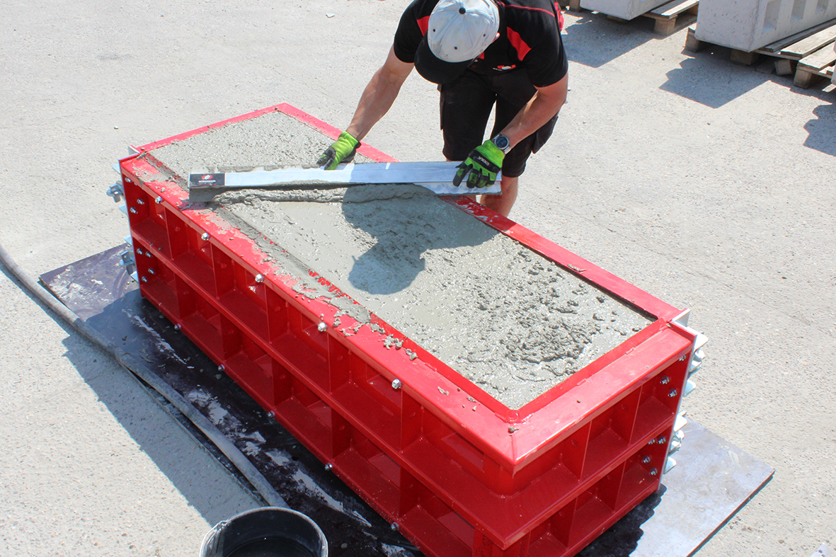 straightening the surface of concrete block