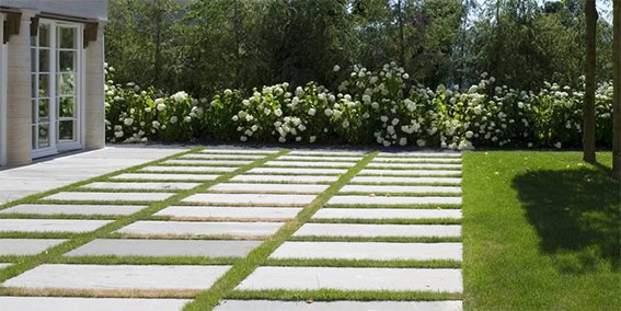 terrace garden backyard concrete slabs