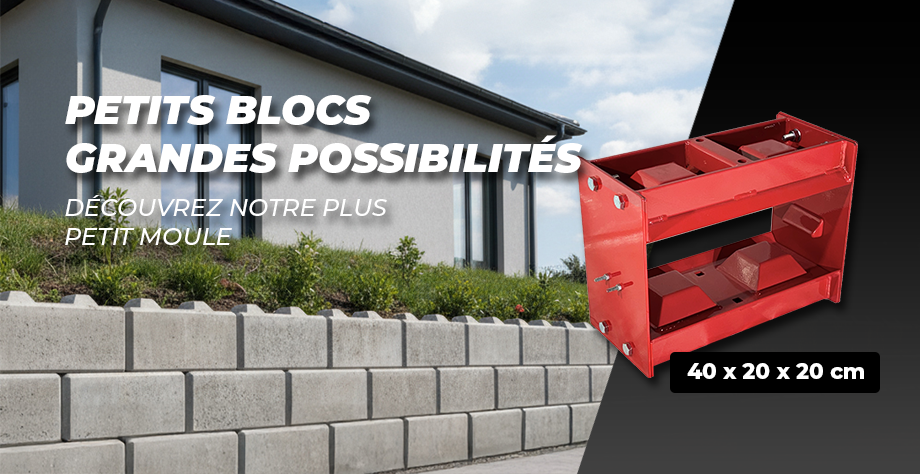 Moule pour mur de soutènement en béton petits blocs